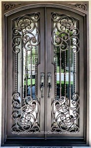[Hot Item] Garden Wrought Iron Front Door Exterior Entry Metal Doors (EI-028)