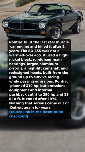 Pontiac Built the Last Real Muscle Engine — Then Killed It #shorts #car #automobile