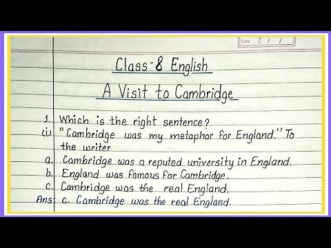 a visit to cambridge class 8 question answer | honeydew class 8 chapter 7 question answer |