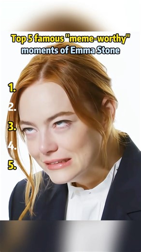 Top 5 famous meme-worthymoments of Emma Stone 🤪 #EmmaStone #BAFTA