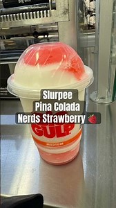 7- Eleven Slurpee Pina Colada + Nerds Strawberry 🍓 #7eleven #slurpee #slurpeesummer