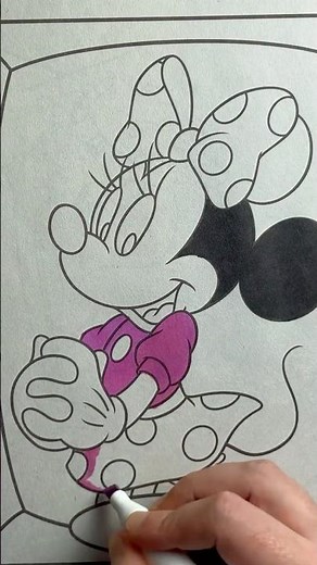 Color Minnie Mouse With Me! 🎨💖 #disney #coloringforkids #kidsart