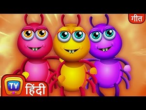 Incy Wincy Spider नाली में चढ़ गया - Hindi Rhymes For Children - ChuChu TV