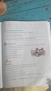 D. Answer the following questions.How is Backspace key differ... | Filo