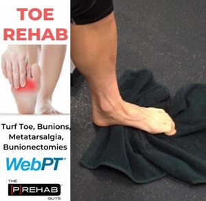 Big Toe Rehab . ⁉️Bunions? Turf Toe? Metatarsalgia? Bunionectomy? If that sounds like you or someone you know (tag them!) listen up to this post! . 🔄Toe mobility is so often neglected - especially big toe mobility. You need good big toe mobility to go through a full “gait cycle” and get adequate push off through the toes. If you’re lacking this mobility, your body will cheat and take the path of least resistance, often times compensating elsewhere like through overpronation or not taking full s