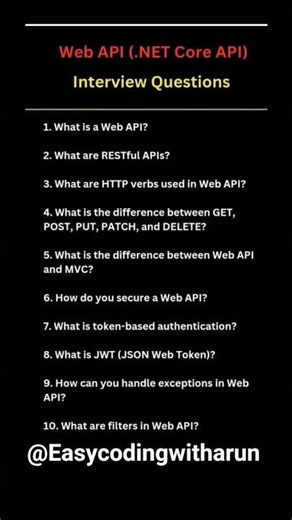 Web API Interview Questions #shorts #shortsfeed #trendingshorts #trending #education #growth #grow