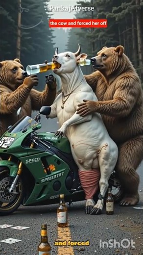🐄 Cow Rides Motorcycle Like a Boss 😱 | South Style Viral #Shorts‪@MrBeast‬ #trending