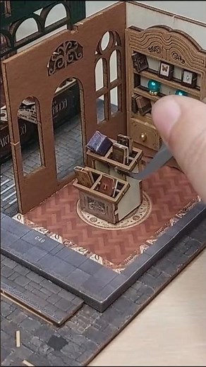 Building a Twilight Book Mall | Assembling 2 Tiny Display Shelves #miniature #dollhouse #diy #craft