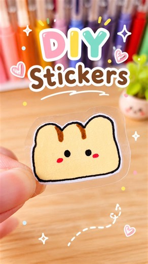 DIY Cute Stickers | Easy & Adorable 🍞