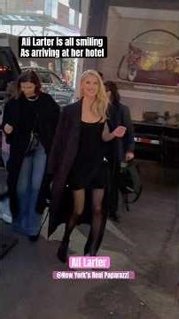 Ali Larter wears a mini black dress