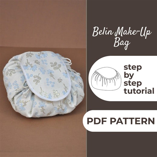 Drawstring Makeup Pouch Sewing Pattern | Cosmetic Bag, Small Purse | Easy Beginner Pattern + Easy Illustrated Tutorial | A0, A4 & US Letter - Etsy