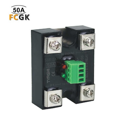 2極ソリッドステートリレー独立スイッチ付き40A 480Vマルチ出力高出力接点負荷DC-ACデュアル回路SSR