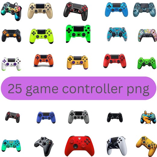 Gaming Controller PNG Bundle | Video Game Controller Clipart, Digital Download - Etsy