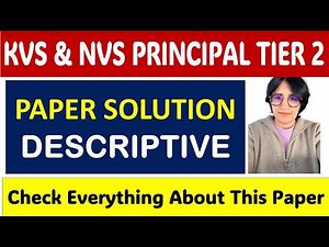 KVS PRINCIPAL TIER 2 - Descriptive Section - Sample Answer - 27 march 2026 - Study Portal