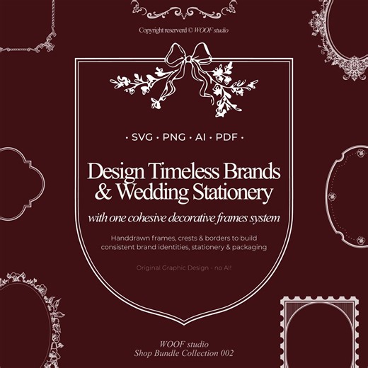 Decorative Frames SVG Baroque Vintage Set Victorian Frame Bundle Handdrawn Canva Borders Clipart PNG Drawn Wedding Crest Invitation - Etsy