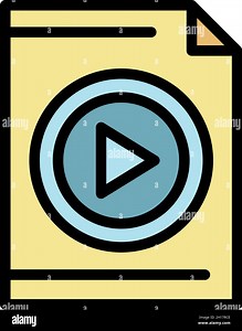 Video file icon. Outline video file vector icon color flat isolated Stock Vector Image & Art - Alamy