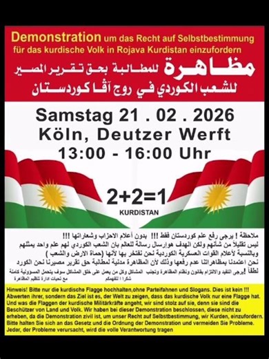 Kommt zur Demo für das Selbstbestimmungsrecht der Kurden in Rojava!