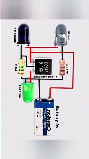 IR Sensor Circuit Using Photodiode and Transistor BC547 #circuitbasics