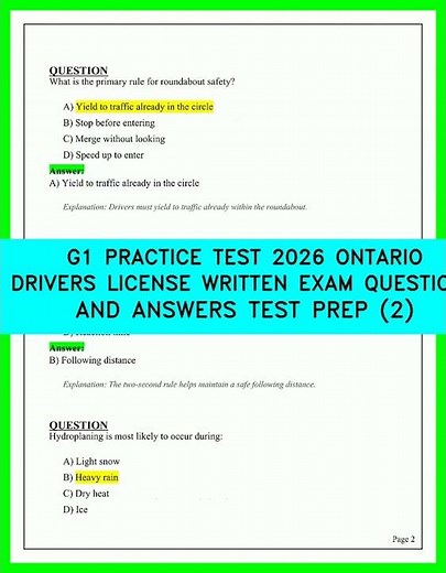 G1 PRACTICE TEST 2026 ONTARIO DRIVERS LICENSE WRITTEN EXAM QUESTIONS AND ANSWERS TEST PREP 2 video
