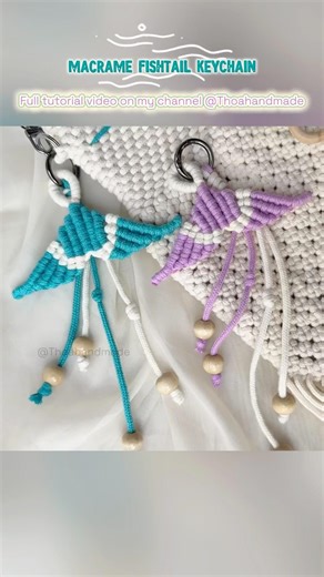 Macrame Fishtail Keychain | Macrame Keychain tutorial #shorts #keychain #macrame #fish