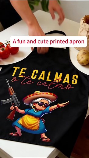Cute and Humorous Printed Apron for Cooking Enthusiasts