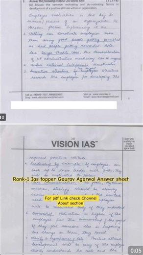 Gaurav Agrwal Ias topper answer copy#iasmotivationalvideo#upscaspirants#upsc