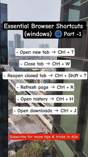 Essential Browser Shortcuts for windows you should know ✅#shorts