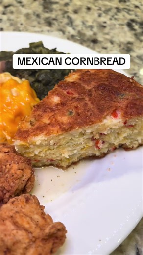This Mexican Cornbread is loaded with flavor and comes out perfectly moist every time! 🌽🧀 With melty cheese, a little kick, and that golden crust… it’s the kind of side dish that steals the whole show. Y’all better grab a slice while it’s hot! 🤤 #mexicancornbread #cornbreadrecipe #southerncooking #comfortfood
