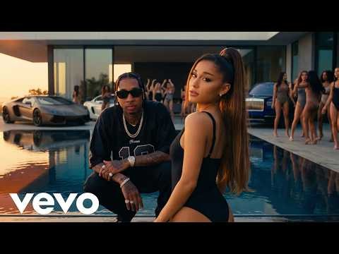 Tyga, Ariana Grande - Poolside party (ft. Chris Brown, Tyla, Cardy B) (Official Lyrics Video)