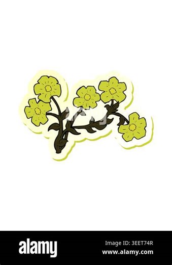 changing color animation of sticker of a cartoon flowers icon Stock Video Footage - Alamy
