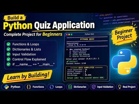 Python Project 2 - Learn Python by Building a Quiz Application | Full Project Tutorial