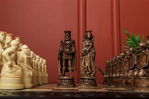 Handcrafted Wooden Chess Pieces: Medieval Style, Maple Wood - Etsy Ireland