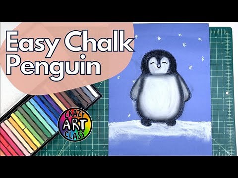 Chalk Penguin Guided Drawing
