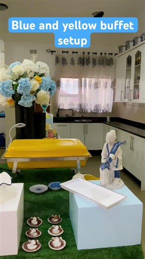 Blue and hello buffet setup #buffet #decoration #wedding