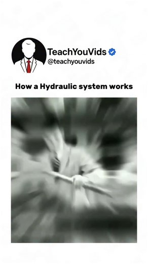 Teach You Vids on Instagram: "Ever wondered how hydraulic systems can lift cars, planes, or entire bridges? 🛠️💧⚡ It’s all pressure magic: push a small amount of fluid on one side, and that force multiplies on the other. Tiny input → massive output. That’s the power of hydraulics — simple physics doing impossible-looking work. This video is for educational purposes only. DM for credit/ removal. #Hydraulics #EngineeringExplained #PhysicsInRealLife #MechanicalPower #learnsomethingneweveryday"