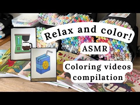 ASMR marker sounds | ASMR coloring compilations | Relaxing coloring videos 😊