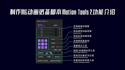 【AE脚本教程】AE动画必备！Motion Tools 2脚本详细功能介绍演示