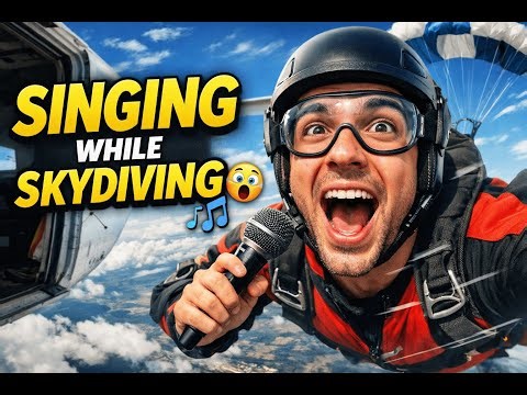 Skydiving While Singing an English Song 😱🎶 Extreme Mid Air Performance