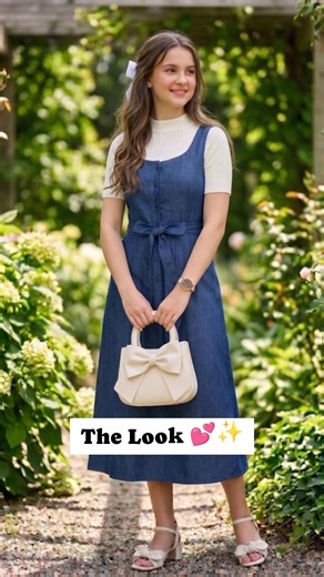 How to style a denim dress with a T-shirt ✨👀 Simple and stylish Korean dress haul vibes 💕🎀 #fashion