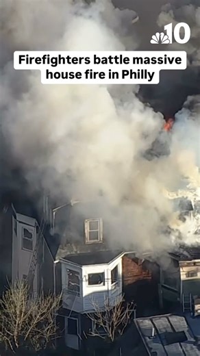8.8K views · 319 reactions | A large house fire is sending plumes of smoke in the air in Philadelphia’s East Germantown neighborhood. SkyForce10 is live above the scene. Get the latest details in the link in bio. | NBC10 Philadelphia | Facebook