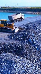 25 reactions | Pushing Forward: SHANTUI DH17 Bulldozer and SHACMAN Trucks Moving Rocks Part 105 | Dozer Powerful | Facebook