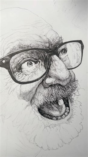 Build patiently, stroke by stroke#penandink #portraitdrawing #alphonsodunn