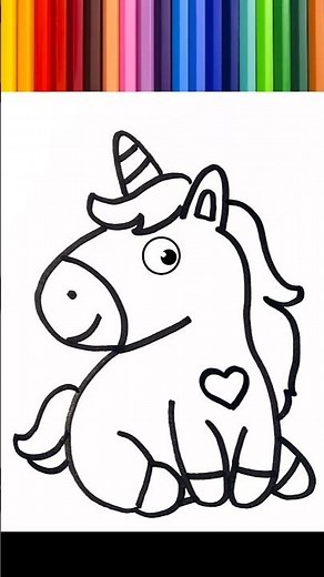 🌈 Desenhar, pintar e colorir um unicórnio para crianças.⭐#207