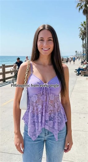 This lace cami is so photogenic—every shot comes out post-worthy#outfitinspo #lacetop #photogenicoutfit #summeroutfits #tiktokshopfinds