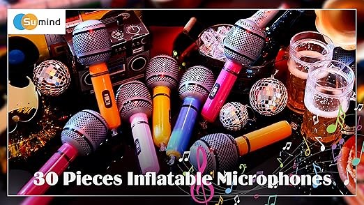 Inflatable Microphone Props Plastic Toys for Musical Concert