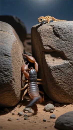 Gecko vs Scorpion: The Trap Reversal 🦎🦂 #wildlife #survival #nature #intelligence