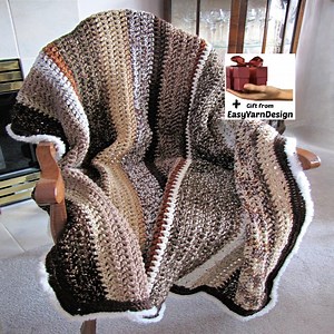 RETIREMENT-SALE*** Easy Crochet Blanket Pattern PDF – Chunky Scrap Yarn Afghan, Cozy Boho Lapghan & Throw - Etsy