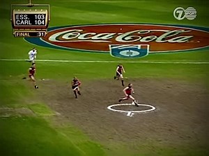 Video of Fraser Brown’s match winning tackle on Dean Wallis in the last 35 seconds of the 1999 AFL preliminary final between Essendon and Carlton at the MCG. | VFL AFL 20th Century History Photos Videos Memories