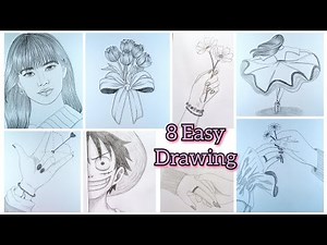8 Easy Drawing Ideas | Simple Pencil Sketch Tutorial for Beginners #chaitisdrawing