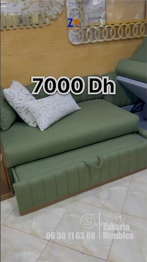 Promo 🥳 ( canapé-lit ) avec rangement en L ( 7000 dh )